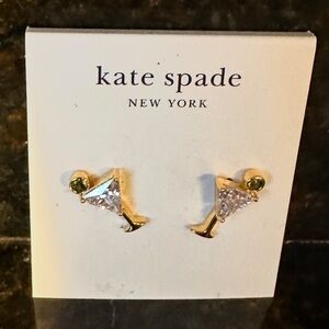 New! Adorable & sparkly Kate Spade shaken or stirred martini stud earrings.